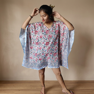 Vestido de Noche Étnico para Mujer, el Mejor Vestido Corto Tipo Kaftan con Estampado a Mano, Color en Contraste Personalizado para Mujeres Africanas - Product Image 4