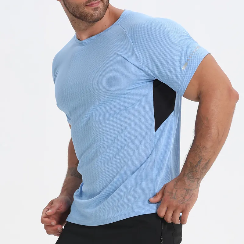 Vêtements pour hommes T-shirt athlétique Dry Fit Polyester Spandex Sport Shirts Casual Compression Sweat Shirt Pour Hommes