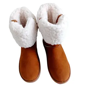 Sepatu bot salju hangat untuk wanita, sepatu bot salju musim dingin modis gaya baru