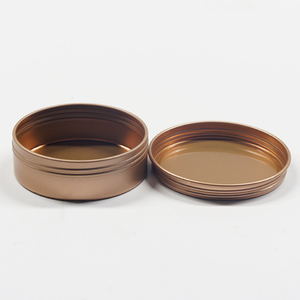 Boîte métallique ronde peu profonde de <span class=keywords><strong>2</strong></span> oz en acier doré rose de qualité supérieure avec couvercle à vis, lot de <span class=keywords><strong>2</strong></span>, pour bougies/bonbons - Product Image 4