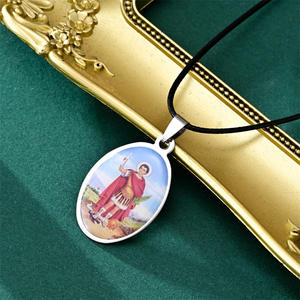 Collar de Cadena de Oro de Diseño de Joyería de Moda al por Mayor para Damas, Imagen de María y el Niño Jesús - Product Image 3