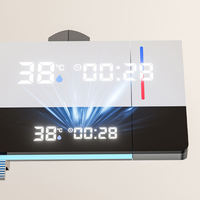 Système de douche mural moderne de luxe intelligent avec mitigeur carré effet pluie, ensemble complet