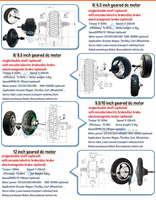 Moteur à moyeu CC sans balais à engrenages, basse vitesse, couple élevé, avec encodeur BLDC, 6 / 6,5 pouces, pour trottinette électrique, chariot robot, chariot à roulettes, wagon, 24V 36V