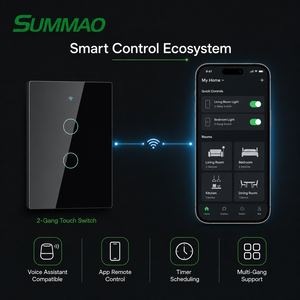 <span class=keywords><strong>Interruptor</strong></span> de Luz Inteligente Táctil de Pared Wifi 1/2/3/4 Botones Tuya Smartlife RF 433 Mhz BT - Product Image 3