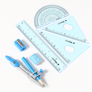 Chất Lượng Cao 8-Mảnh La Bàn Thiết Lập Với Bút Chì Nhựa Và Kim Loại Huỳnh Quang Trường Nguồn Cung Cấp Cho Sinh Viên - Product Image 2