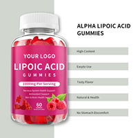 1000mg Alpha Lipoïnezuur Gummies Verbeteren de Huid- en Hersengezondheid, Ondersteunen Energie, Antioxidanten, Kauwbare Jelly Candy, Natuurlijk, Glutenvrij