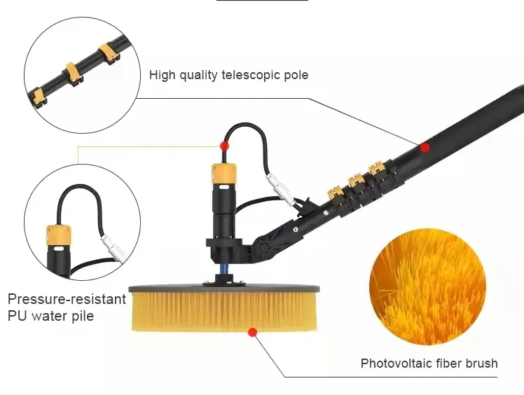 Limpiador de ventanas de alta calidad, cepillo de herramientas de limpieza de Panel Solar fotovoltaico eléctrico
