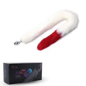 Bouchon anal en métal argenté queue de renard artificielle à queue longue et allongée jouet sexuel pour adulte pour jeu de fée dans la cour - Product Image 3