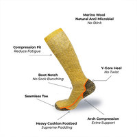 Chaussettes de randonnée personnalisées pour le sport, chaussettes de randonnée rembourrées pour hommes, chaussettes en laine mérinos et alpaga, chaussettes épaisses et chaudes pour l'hiver