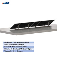 Structure de montage solaire pour balcon à 2 panneaux, inclinable de 10 à 30 degrés, pour panneaux solaires 450W*2 et micro-onduleur 800W