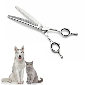 2021 OEM stainless steel professional pet curved scissors dog grooming scissors