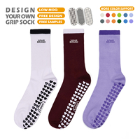 Chaussettes de Pilates en coton antidérapantes avec logo personnalisé, chaussettes de sport d'intérieur, chaussettes de barre, chaussettes de yoga pour femmes