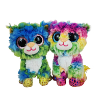 Peluche colorée avec de grands yeux, jouets de bébés, chats en peluche souples, décoration de la maison, 50 cm