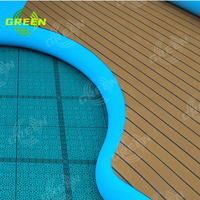 Chaise longue gonflable verte flottante pour bateau de fête Quais Matelas d'eau Plate-forme de quai Canapé ponton portable