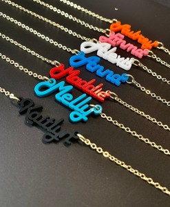Nom personnalisé <span class=keywords><strong>mot</strong></span> collier à breloques personnalisé minimaliste 14K chaîne en or acrylique nom collier bijoux cadeau <span class=keywords><strong>pour</strong></span> <span class=keywords><strong>maman</strong></span> - Product Image 4