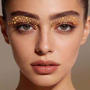 Pegatinas de sombra de ojos con estampado en caliente de lámina dorada, estilo europeo y americano, con diseño de pecas, impermeables, resistentes al sudor, para maquillaje y decoración de fiestas. - Product Image 1