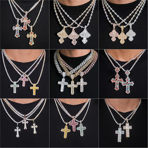 สร้อยคอจี้กากบาทเคลือบทอง18K ลายฮิปฮอปเย็นออกแบบได้ตามต้องการ - Product Image 4