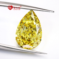 Zircons cubiques artificiels de qualité supérieure 5A+ Jaune vif fantaisie, pierres CZ en vrac, taille poire effet glace pilée 4K pour incrustation d'ongles