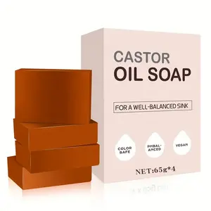 Organic Castor Oil Soap Naturally Vegan & Cruelty Free Satisfaction Guaranteed 65g Pack Of 4 handmade soap
