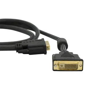 Panjang 1.8 M Nilon Dikepang 24 + 1 DVI To DVI Monitor Kabel Kabel Video Digital untuk Game, DVD, Laptop, HDTV dan Proyektor