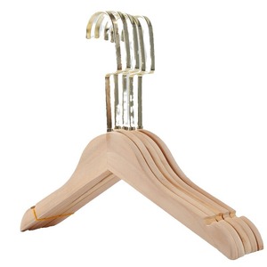 Cintre à Double étage en bois frêne blanc au design de mode avec pistolet, accessoires noirs pour garde-robe de magasin de vêtements, LOGO personnalisé - Product Image 5