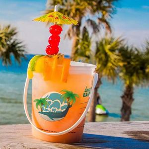 Custom Beverage 32 Ounce Mixed <b>Drinks</b> <b>Buckets</b> 32Oz Plastic <b>Drink</b> <b>Bucket</b> With Handle - Product Image 3