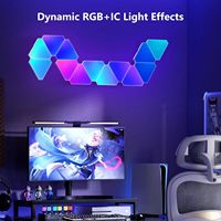 Lampe murale triangulaire intelligente RGB, contrôle par application, rythme musical, lumière LED d'ambiance pour jeux, fêtes, salon, chambre à coucher, décoration