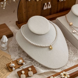 Expositor de Joyería para Cuello, <span class=keywords><strong>Busto</strong></span> de Maniquí de Terciopelo para Exhibición de Collares y Colgantes - Product Image 4