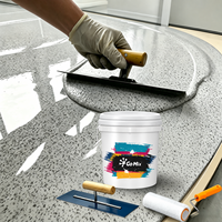 Revêtement de sol en époxy de luxe Waygo, système de revêtement de sol en résine de sable coloré, effet marbre, peinture de sol en époxy auto-nivelante
