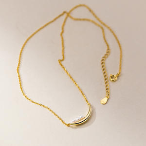 S925 Pure Silver <b>Necklace</b> with Retro Style High-End Ternperament Featuring Black <b>Gold</b> <b>Pearl</b> Y00730 - Product Image 4