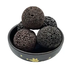 Kaufen Sie Ihre billigen Black Balls Rocks Big Porous Lava Stone Grill platte Preise Basalt Rock Natural Stones Vulkan töpfe Asche