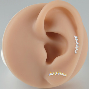 <b>Titanium</b> Cartilage Stud Earrings G23 With Internal Thread For Ear Piercing - Product Image 2