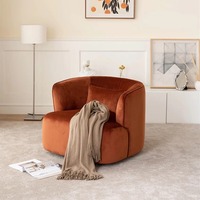 Fauteuil design en velours blanc, style nordique, luxe léger et minimaliste, personnalisable, idéal pour studios de location et petits espaces