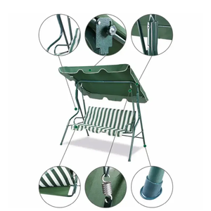 3-Seat Outdoor Porch <b>Swing</b>, <b>Patio</b> Hanging Chair, Garden <b>Swings</b> Chair With Removable Cushions for Backyard - Product Image 4