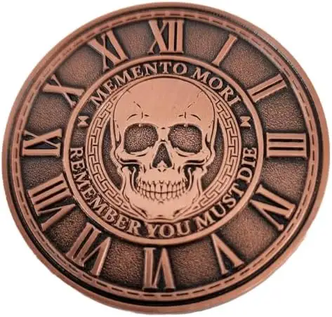 Aangepaste Maat Ronde Vorm Memento Mori Munt Medaillon Stoïcisme Geschenk Amor Fati Metalen Koperen Kleur Token Munt Rose Gouden Stoïcijnse Munten