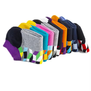 NEW Bulk Wholesale Crew Casual Sweat-Absorbent Happy Diamond Design Colored Custom Ankle <b>Socks</b> Men High Quality - Product Image 6