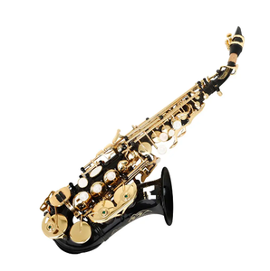 Saxofón <span class=keywords><strong>soprano</strong></span> Llave Oro Negro instrumento de viento latón Sbb al por mayor - Product Image 2