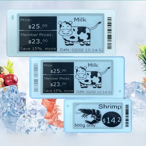 Étiquette électronique de rayon de 2,9 pouces avec support pour étiquette de prix, pour aliments surgelés, étiquettes d'affichage électroniques intelligentes pour produits carnés - Product Image 1