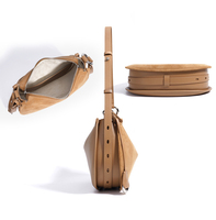 Maßgefertigte Wildleder-Optik Echtleder-Handtasche Großhandel Damen Geldbörsen und Handtaschen für Frauen Halbmond-Umhängetasche