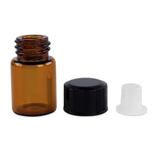 Frascos de plástico para muestras de laboratorio con tapa, de 1ml, 2ml, 5ml, color marrón ámbar, redondos, vacíos, para cosméticos, crema facial, loción, perfume, aceite esencial - Product Image 3