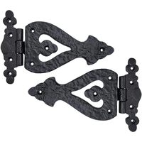 Coshik Exports - Bisagra en T de Hierro Fundido Antiguo de 7 Pulgadas, Diseño Rústico Negro Mate para Puertas de Granero, Portones y Gabinetes de Cocina, Montaje con Tornillos