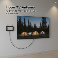 Antop Moderne Schleifenantenne mit Hasenohren für Innenräume, Ausziehbare Dipolen 4K 1080P VHF UHF Tisch-/Wandmontage Digitale HDTV-Antenne aus Kunststoff