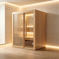 Sauna mewah modern dengan teknologi inframerah spektrum penuh dan interior kayu elegan untuk hotel, vila, pusat kebugaran & pusat wellness.