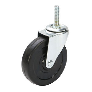 Swivel <b>Caster</b> <b>Wheels</b> 4 Inch Black Rubber No Bearing General Use - Product Image 4