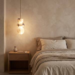 Nordic Personalized Alabaster Copper Chandelier Designer Art Decoration Porch Study Bedroom Bedside Dining Room <strong>Corridor</strong> <strong>Lights</strong> - Product Image 1