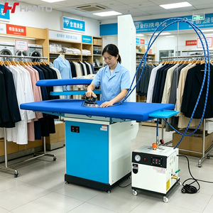 Multifunctional Commercial Ironing Table with Steam Boiler and Suction Function for Hotel Laundry Service and Textile Shops