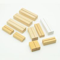 Support de table rectangulaire moderne et minimaliste en bois de hêtre pour cartes postales, calendriers de bureau, supports de menu/cartes de repas, et pinces à photos droites