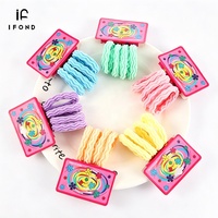 IFOND Lot de 48 élastiques à cheveux ondulés en tricot de 4 cm, en polyester et élasthanne très extensibles, couleurs unies et assorties pour femmes, coiffure quotidienne