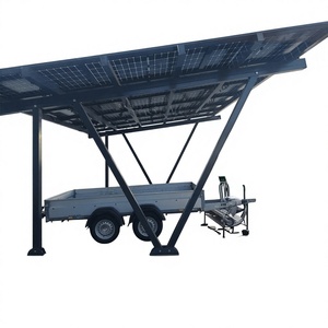 Abri solaire photovoltaïque robuste en aluminium coupe-vent pour voiture, auvent de stationnement domestique, abri de production d'énergie solaire - Product Image 1