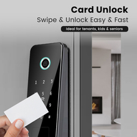 Cerradura Inteligente WiFi Locstar Tuya con Control Remoto, Huella Dactilar, Contraseña, Tarjeta, Inalámbrica, de Aluminio y Madera, Control por Aplicación, Tipo Bull Head